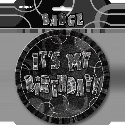 Glitz Black B'Day Badge