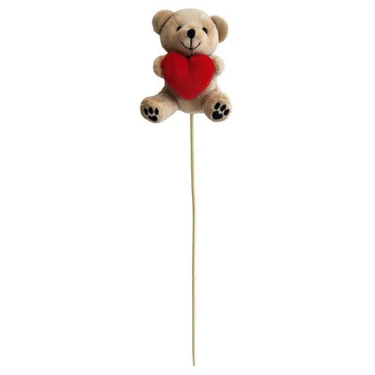 Brown Bear With Heart On A Stick 10Cm image 0