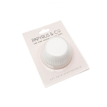 Medium WHITE Greaseproof Paper Baking Cups (100 pack) - 44mm Base image 0