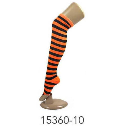 Over The Knee Socks (Orange with Black) image 0