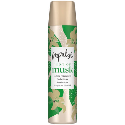 IMPULSE 50g / 75ml BODY SPRAY HINT OF MUSK INSPIRED BY BERGAMOT AND MUSK
