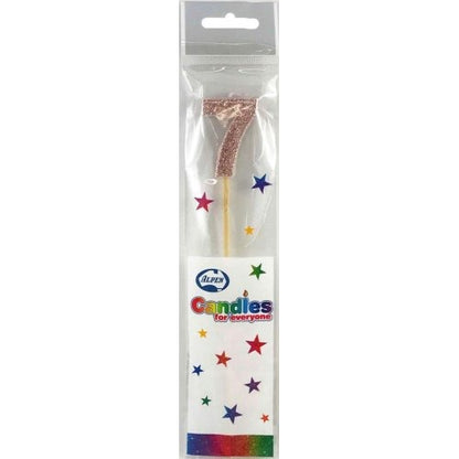 CANDLE ROSEGOLD GLITTER LONG STICK #7 image 0