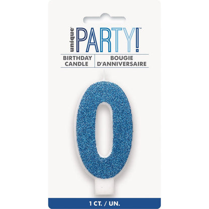 NUMERAL CANDLE 0 - BLUE image 0
