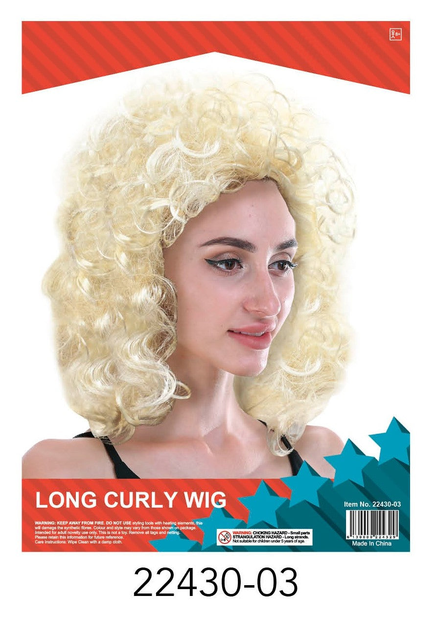 Lady Long Curly Wig (Blonde) image 0