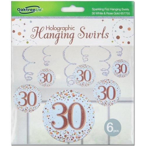 Sparkling Fizz Rose Gold Hanging Swirl #30 Pk6 image 0