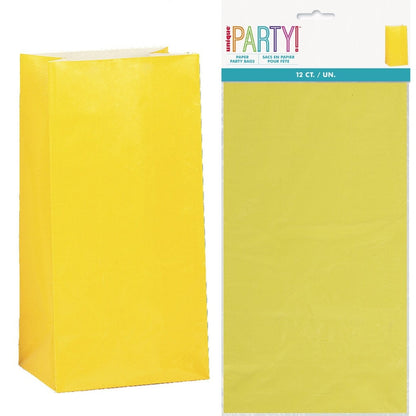 Paper Bags 12pk - Yellow