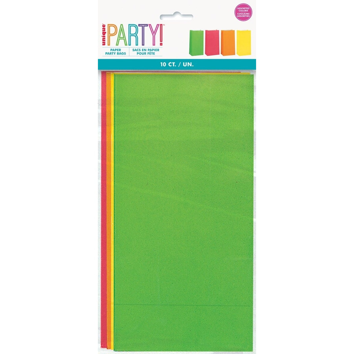 Paper Bags 10pk - Neon Ast