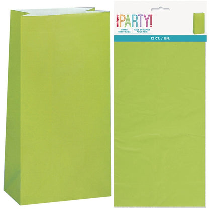 Paper Bags 12pk - Lime Green