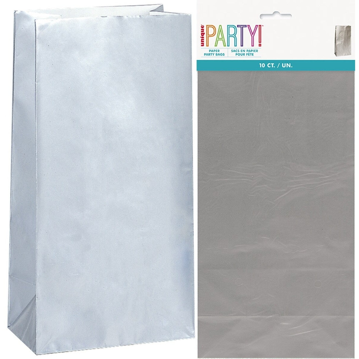 10 Paper Bags - Silver
