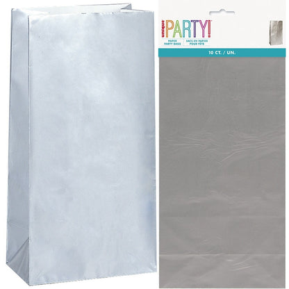 10 Paper Bags - Silver