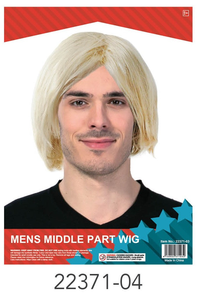 Mens Middle Part Short Wig (Blonde) image 0