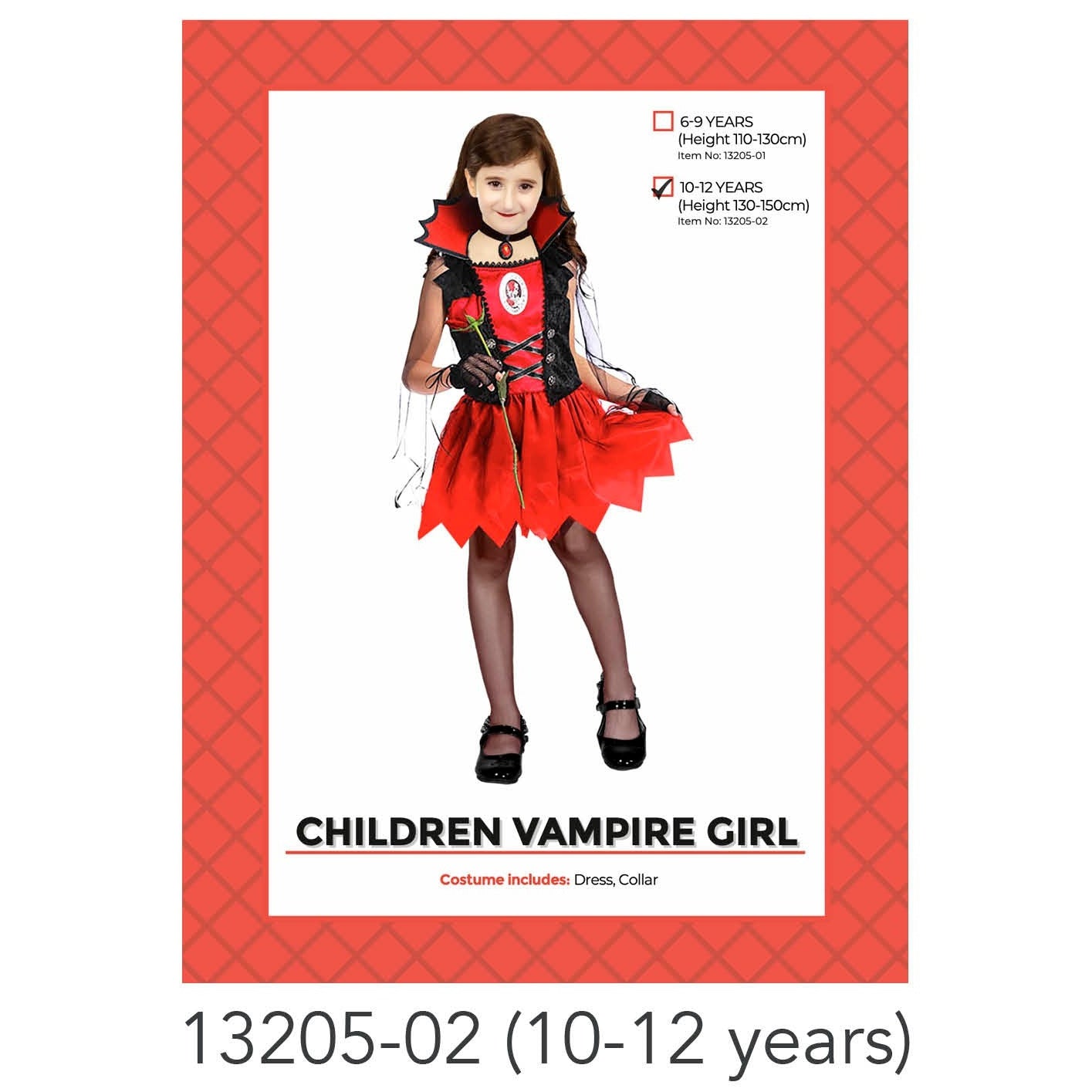 Children Vampire Girl Costume 10-12 Years image 0