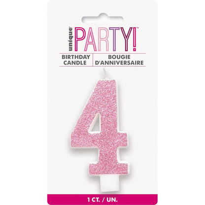 NUMERAL CANDLE 4 - PINK image 0