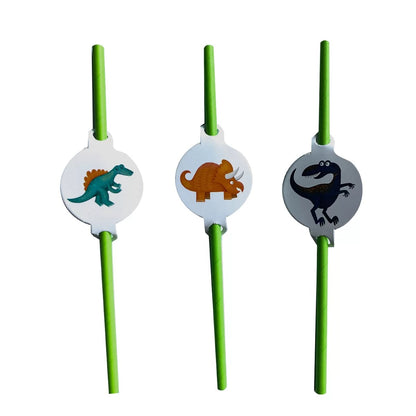 Dino Paper Straws 10pcs image 0