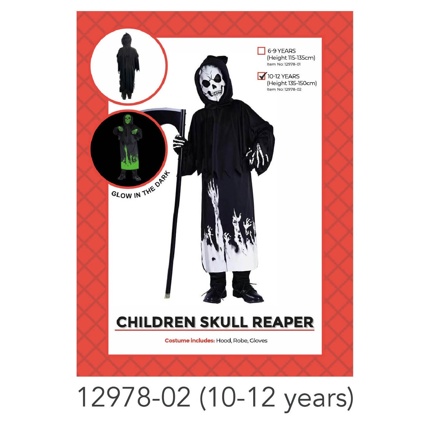 Children Skull Reaper Costume 10-12 years image 0