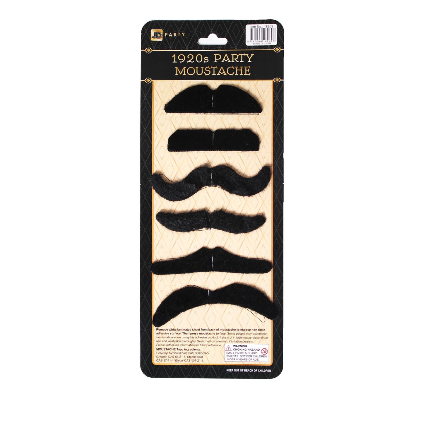 1920s Moustache Set of 6 image 0