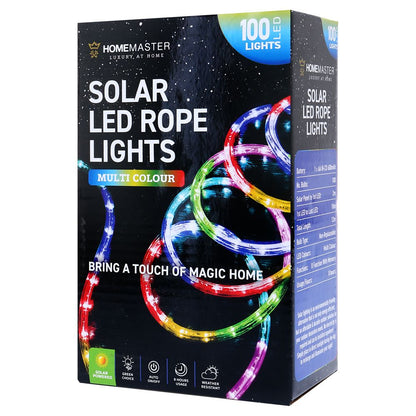 Rope Light Solar 100LED 12m Total Length Multi Colour 8 Functions image 0