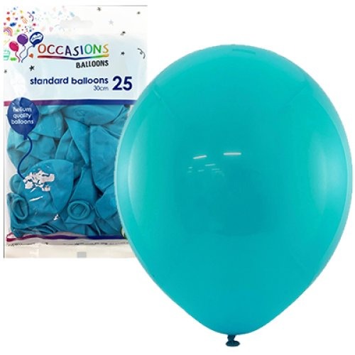 Standard 30cm Latex Balloons 25pk - Teal image 0
