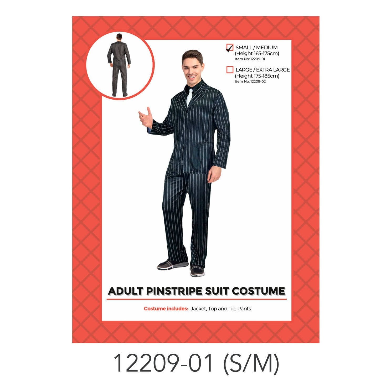 Adult Pinstripe Suit S/M image 0