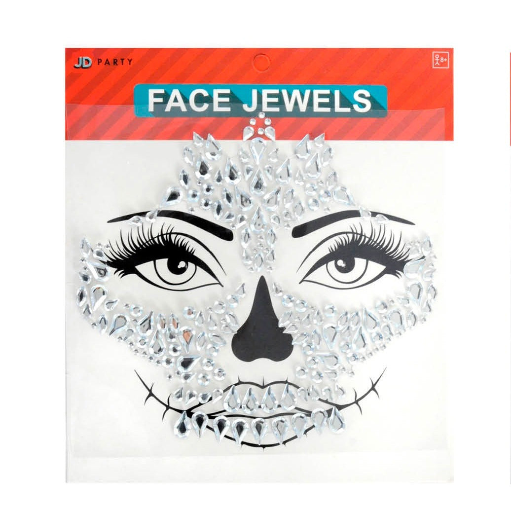Halloween Face Jewels (Full face silver) image 0