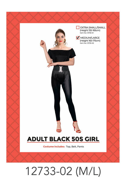 Adult Black 50s girl costume M/L image 0