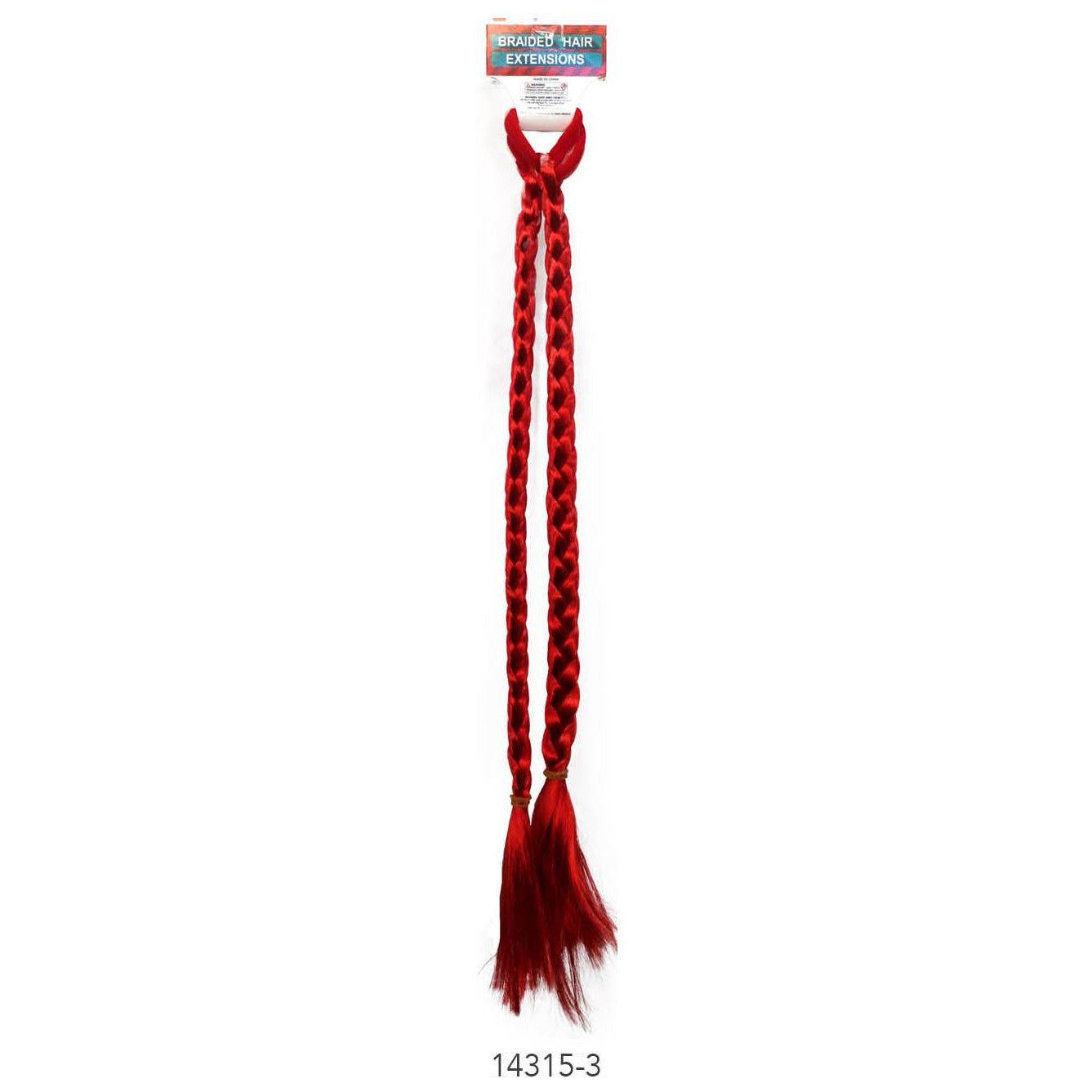 Long Coloured Braided Hair Extension (Red) image 0