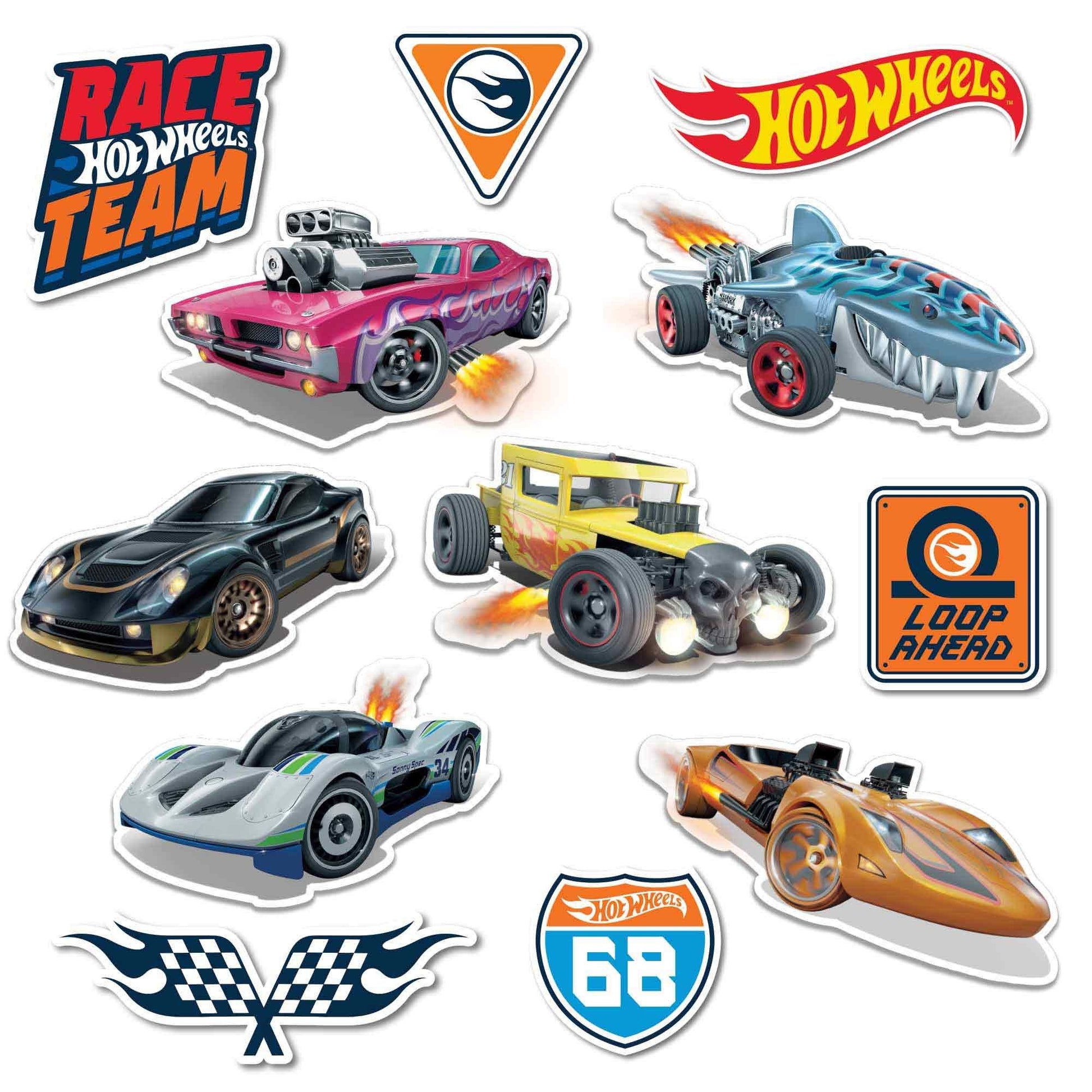 12 Hot Wheels Cutout Decorations image 0