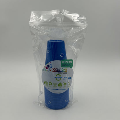 Royal Blue Plastic Cup 285ml Pack 20 image 0