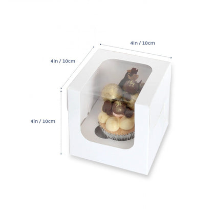 1 Hold White Cupcake Box (4x4x4in) (10 Pack) image 0