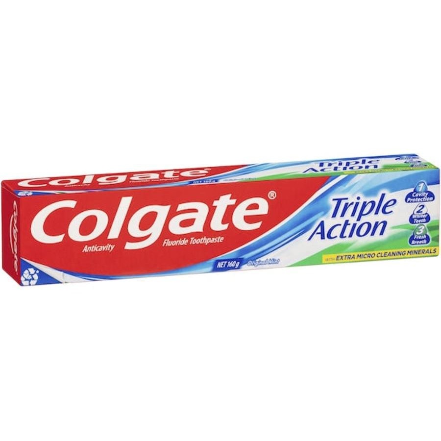 COLGATE 160g TOOTHPASTE TRIPLE ACTION ORIGINAL MINT