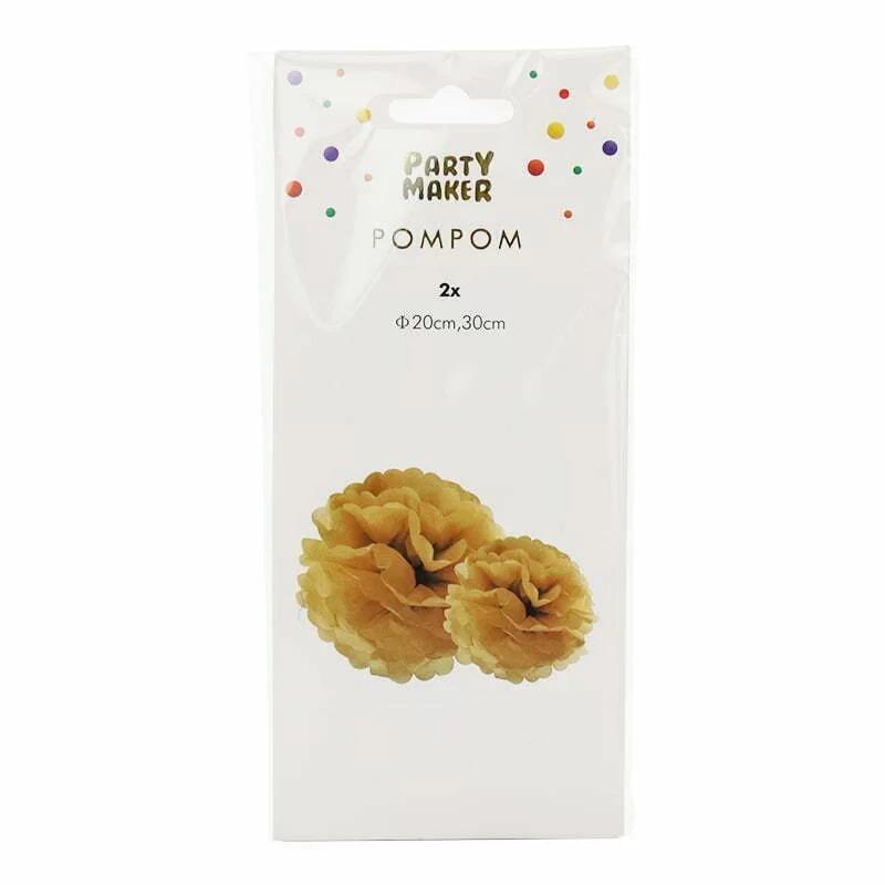Kraft Paper Pompom Flower Balls 2pk