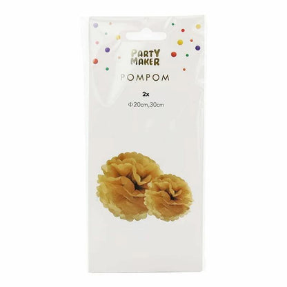 Kraft Paper Pompom Flower Balls 2pk