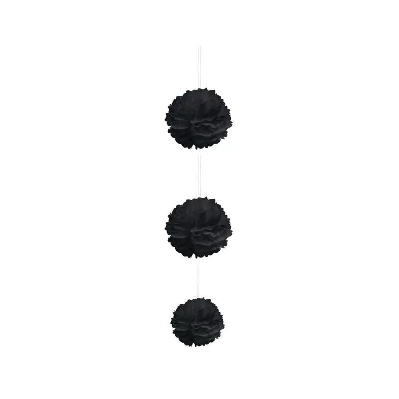 3Pc Pom Pom-Black