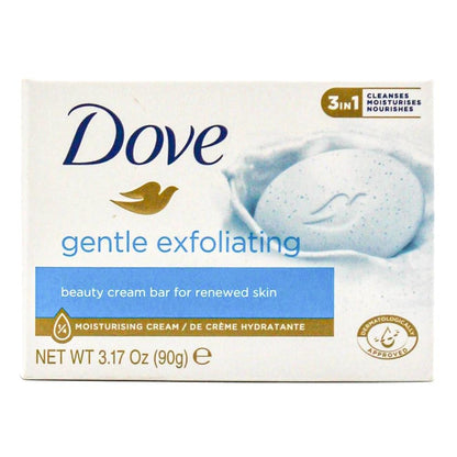 DOVE 90g BEAUTY CREAM SOAP BAR FOR RENEWED SKIN GENTLE EXFOLIATING 3 IN 1 CLEANSES MOISTURISES NOURISHES