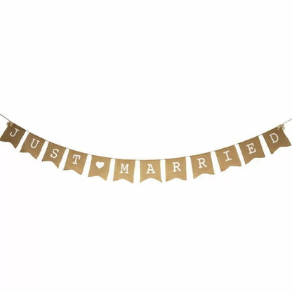 Just Married Burlap Buntings
