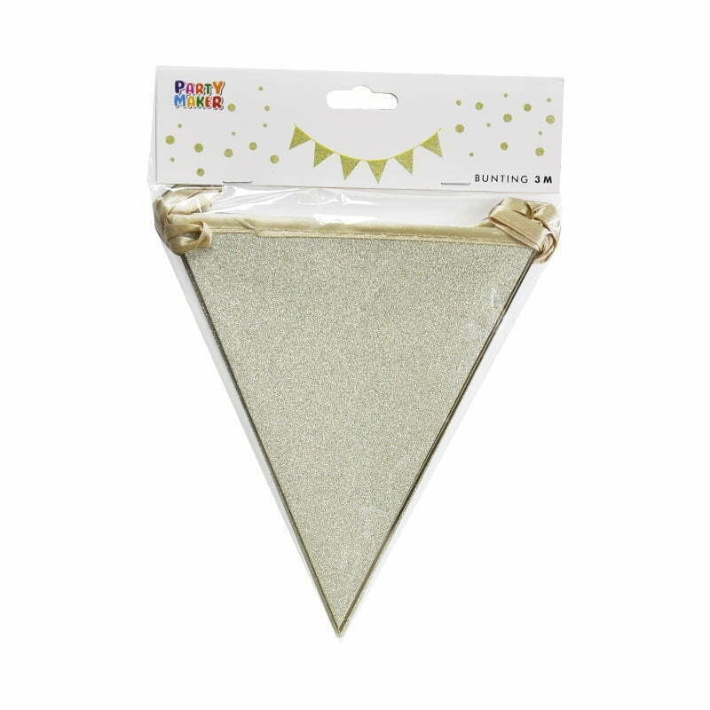 Gold Glitter Bunting 3M