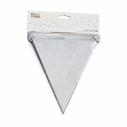 Silver Glitter Bunting 3M