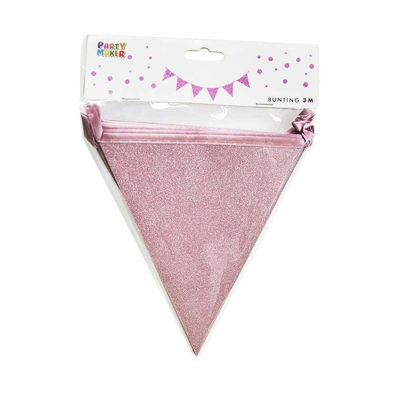 Rose Gold Glitter Bunting 3M