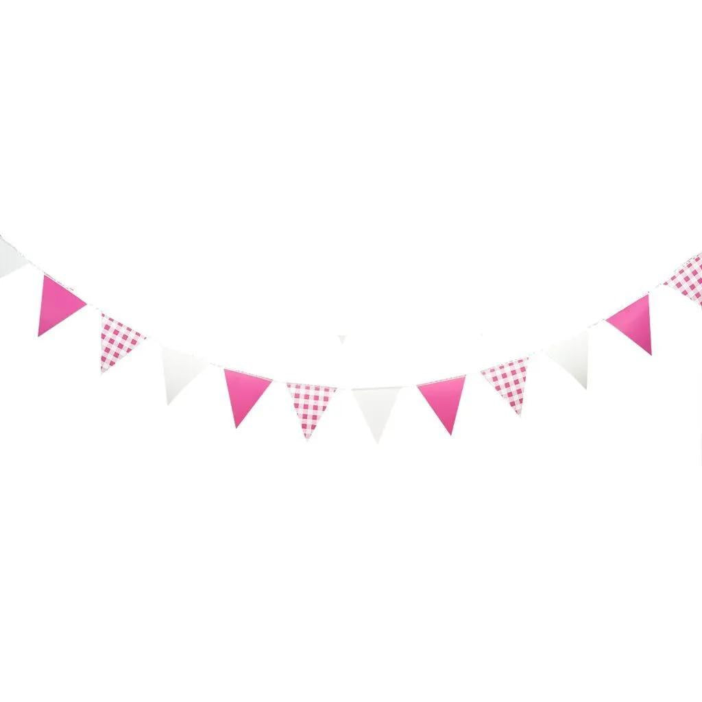 Pink Gingham Bunting 3.5M