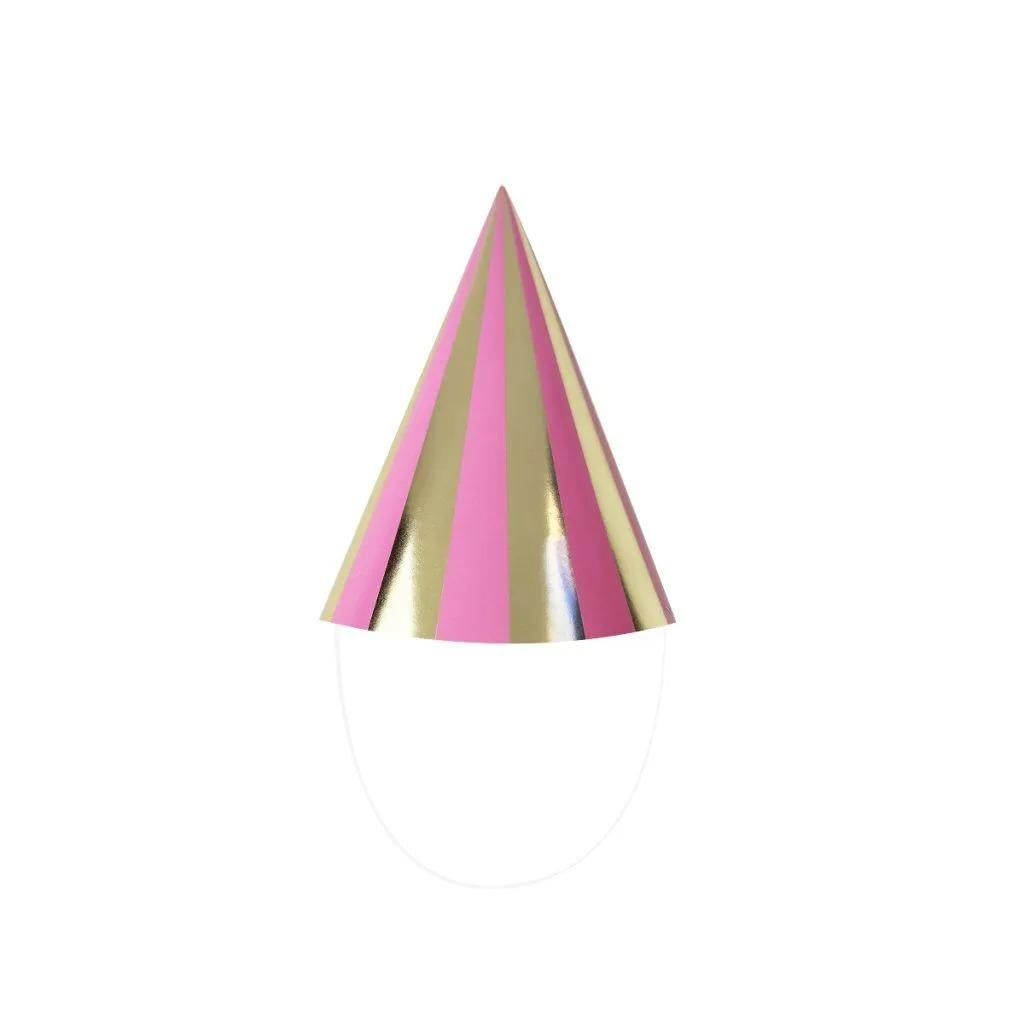 Pink Gingham 6pk Paper Hats