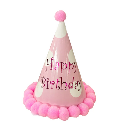 Pom Pom Hat Happy Birthday Pink