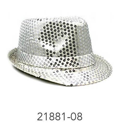Sequin Trilby Hat (Silver) image 0