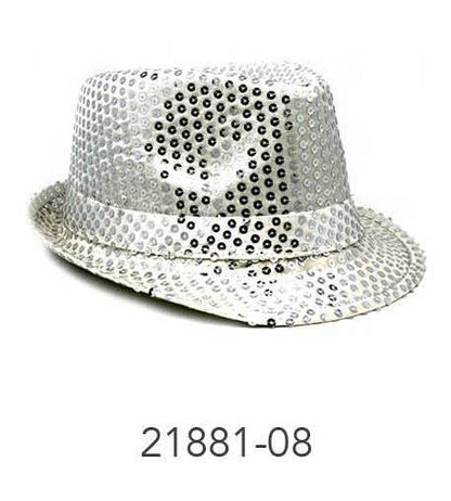 Sequin Trilby Hat (Silver) image 0