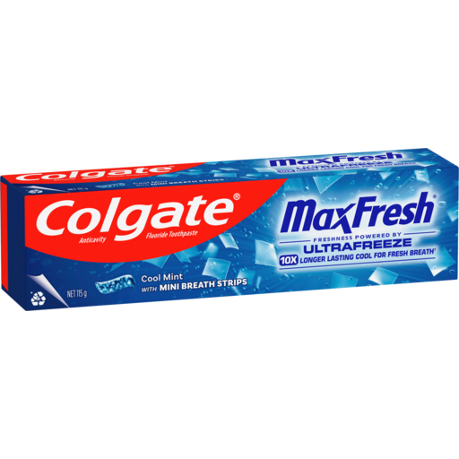 COLGATE 115g TOOTHPASTE MAX FRESH COOL MINT WITH MINI BREATH STRIPS