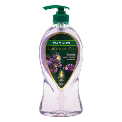 PALMOLIVE 750ml BODY WASH LUMINOUS OILS NOURISH AND GLOW TASMANIAN LAVENDER AND SWEET ALMOND