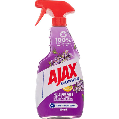 AJAX 500mL SPRAY N WIPE MULTIPURPOSE LAVENDER AND CITRUS