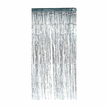Silver Fringe Door Curtain 1M X 2M
