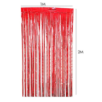 Red Foil Door Curtain 1M X 2M