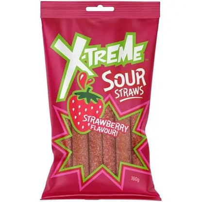 X-Treme Sour Straws Strawberry 150g