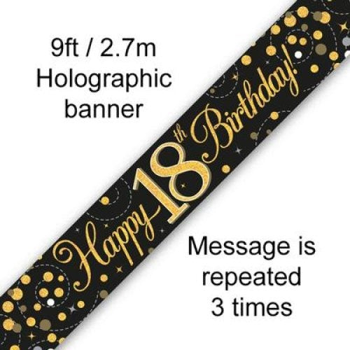 Sparkling Fizz Black & Gold Banner 2.7m #18 image 0